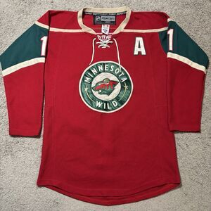Zach Parise Minnesota Wild Reebok Authentic NHL Jersey Red Alternate Size 48